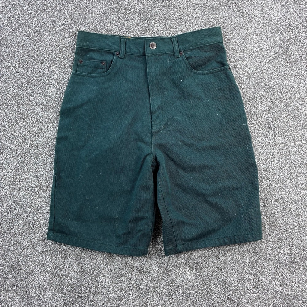 NWT Vintage Y2K Route 66 Denim Shorts Women's 16 Green Loose Fit Jorts Baggy Leg
